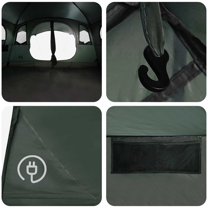 Cort tunel Verde Army 366 x 244 x 198 cm Poliester și oțel WALTI