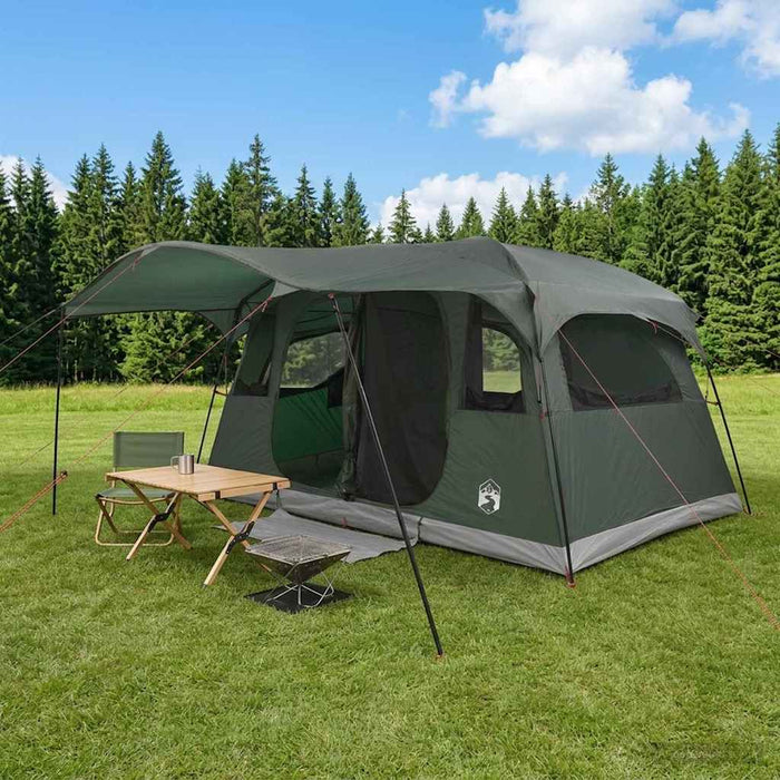Cort tunel Verde Army 366 x 244 x 198 cm Poliester și oțel WALTI