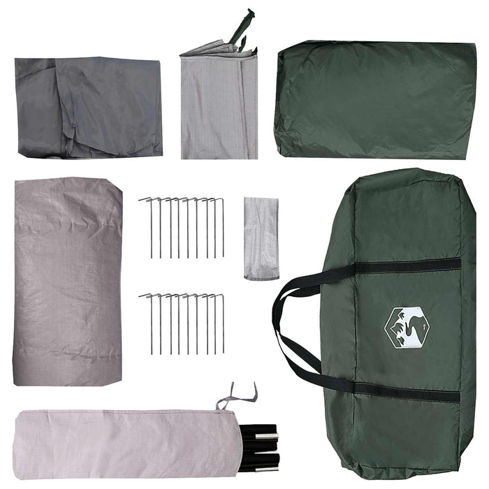 Cort tunel Verde Army 427 x 305 x 205 cm Poliester și oțel WALTI