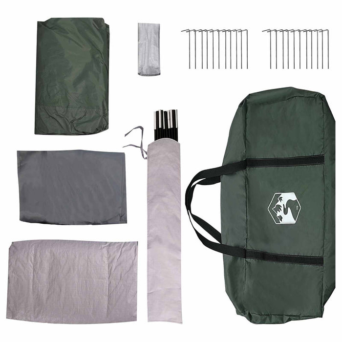Cort tunel Verde Army 370 x 275 x 210 cm Poliester și oțel WALTI