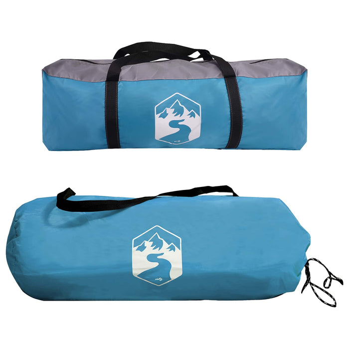 Cort lateral albastru 410 x 410 x 250 cm Poliester și oțel WALTI