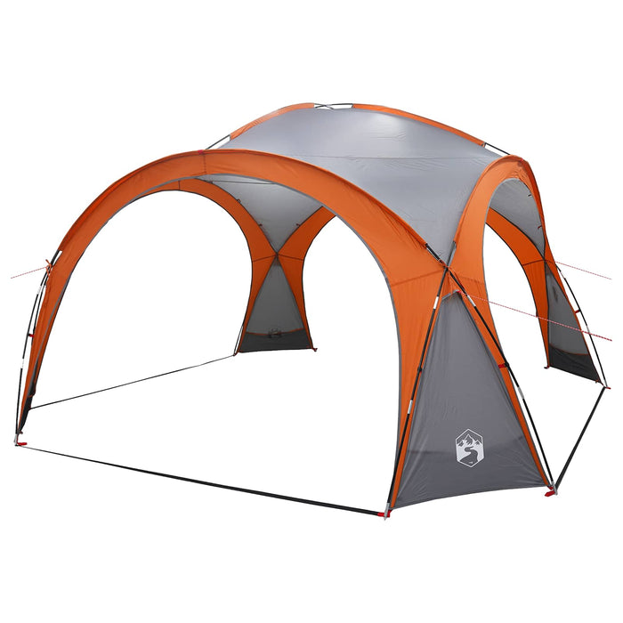 Cort lateral cu acoperiș Gri și Portocalie 410 x 410 x 250 cm WALTI