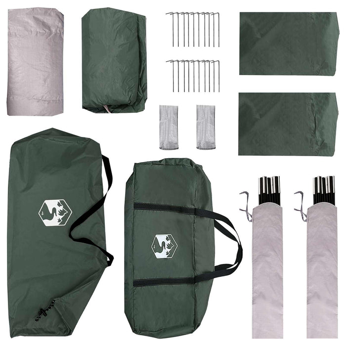 Cort lateral Verde Army 410 x 410 x 250 cm Poliester și oțel WALTI