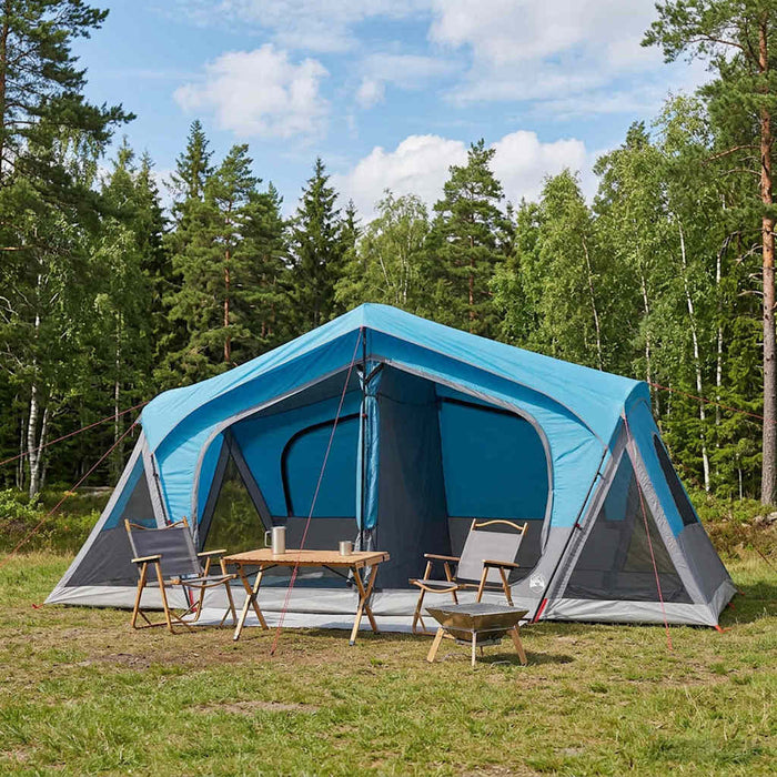 Tent Cabină albastru 480 x 273 x 205 cm Poliester și oțel WALTI