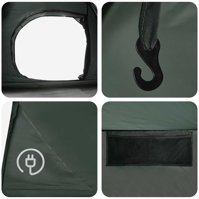 Cort Instant Verde Army 305 x 215 x 140 cm Poliester și oțel WALTI