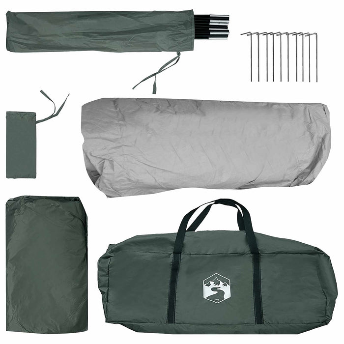 Cort Instant Verde Army 365 x 380 x 200 cm Poliester și oțel WALTI