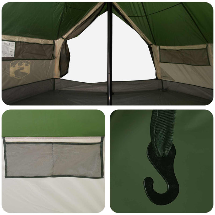 Cort Tipi Verde 800 x 800 x 430 cm Poliester și oțel WALTI