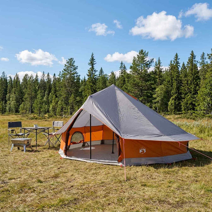 Cort Tipi cu acoperiș Gri și Portocalie 800 x 800 x 430 cm WALTI