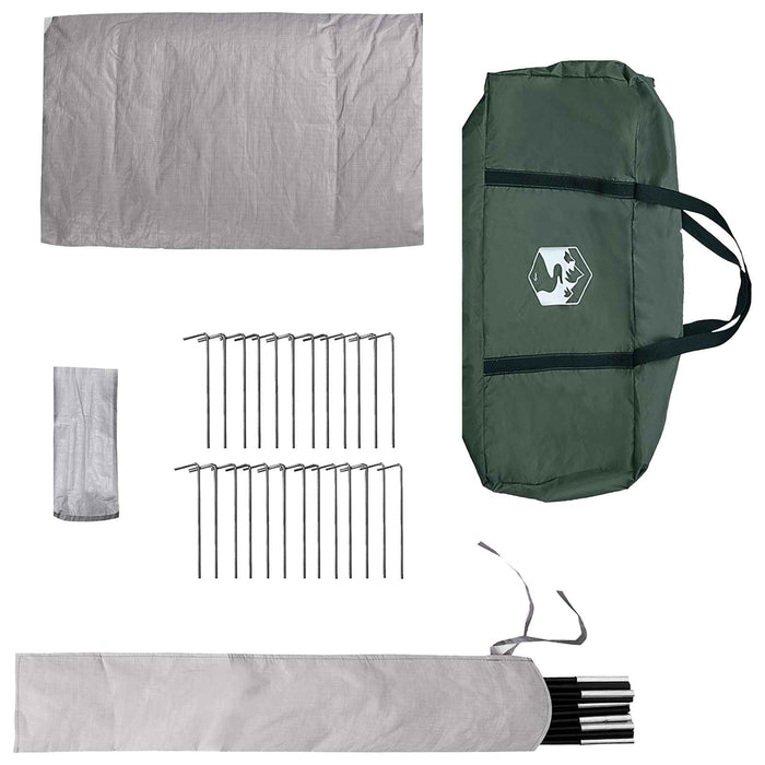 Cort Tipi Verde Army 800 x 800 x 430 cm Poliester și oțel WALTI