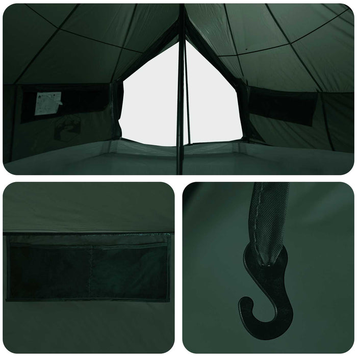 Cort Tipi Verde Army 800 x 800 x 430 cm Poliester și oțel WALTI