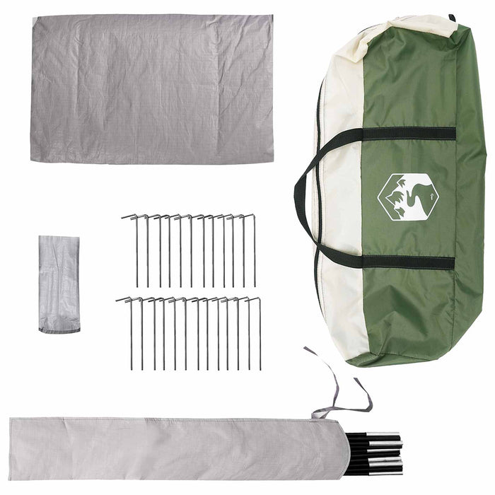 Cort Tipi cu acoperiș Verde 250 x 250 cm Poliester și oțel - WALTI WALTI