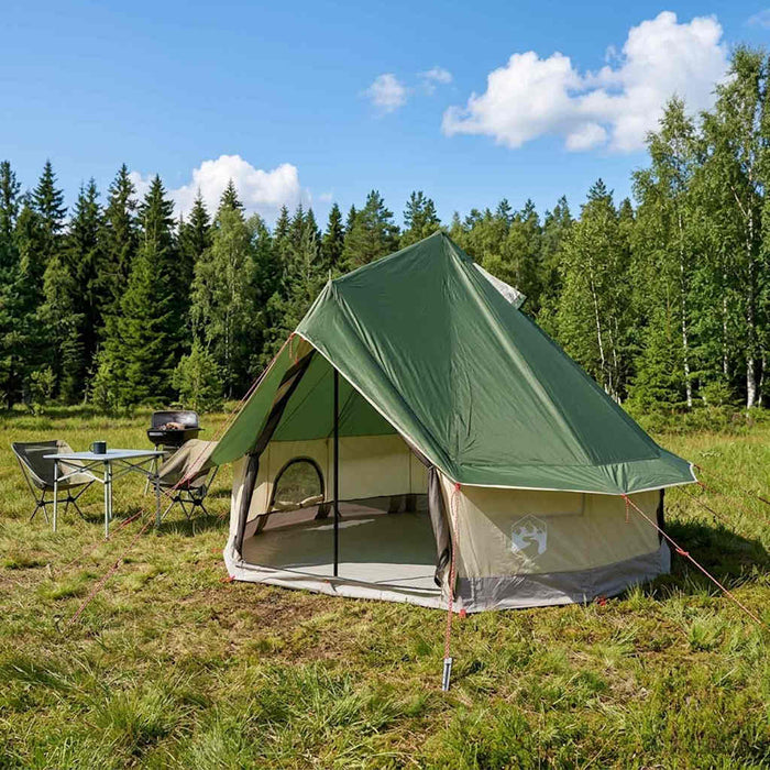Cort Tipi cu acoperiș Verde 250 x 250 cm Poliester și oțel - WALTI WALTI