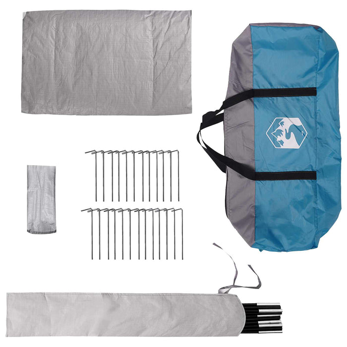 Cort Tipi cu acoperiș albastru 250 x 250 cm Poliester și oțel WALTI
