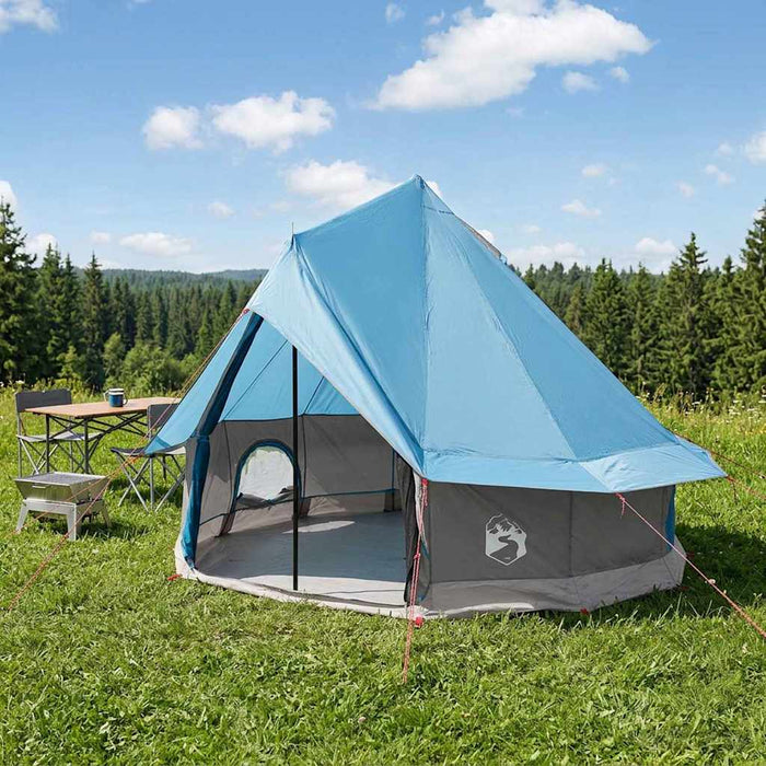 Cort Tipi cu acoperiș albastru 250 x 250 cm Poliester și oțel WALTI