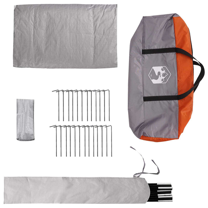 Cort Tipi Gri și Portocalie 250 x 250 cm Poliester și oțel WALTI