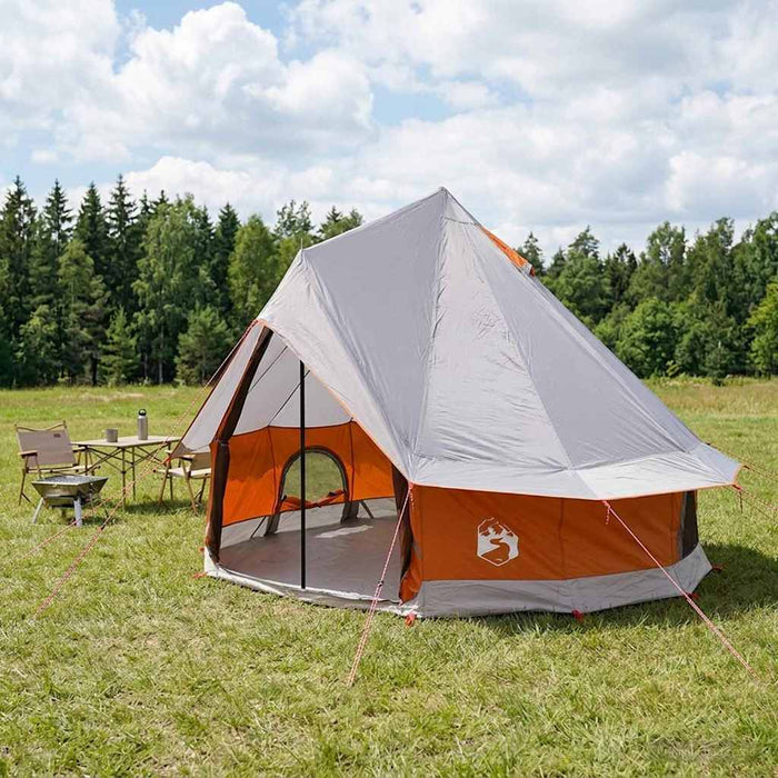 Cort Tipi Gri și Portocalie 250 x 250 cm Poliester și oțel WALTI
