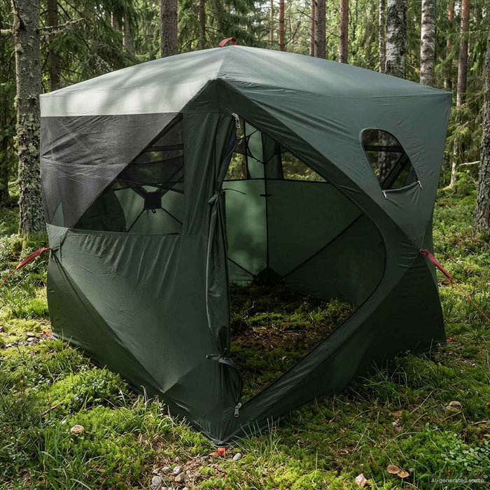 Cort de vânătoare cu acoperiș Verde Army 143 x 143 x 165 cm WALTI