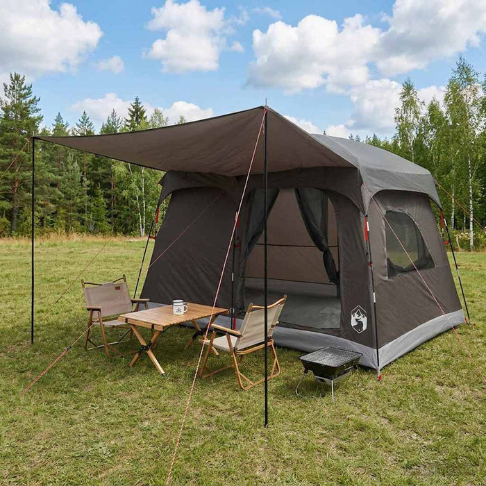 Cort de Familie Culoare Maro Gri 380 x 260 x 190 cm Poliester WALTI