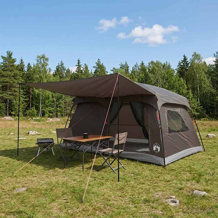 Cort de Familie cu acoperiș Culoare Maro Gri 420 x 305 x 200 cm WALTI