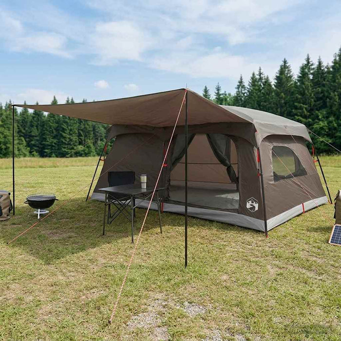 Cort de Familie cu acoperiș Culoare Maro Gri 500 x 400 x 230 cm WALTI