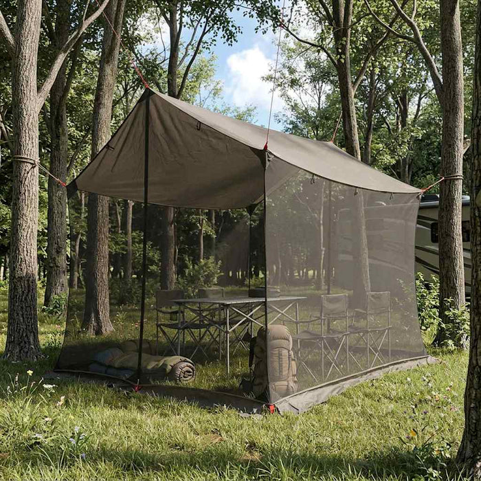 Cort de camping cu pereți din plasă Culoare Maro Gri WALTI
