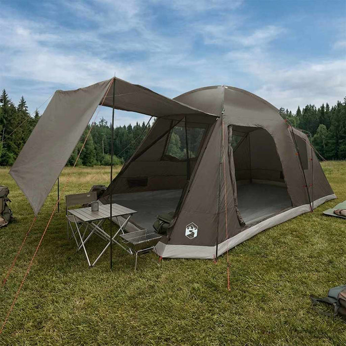 Tent Cabină Gri cărămiziu 8 persoane Poliester și oțel WALTI