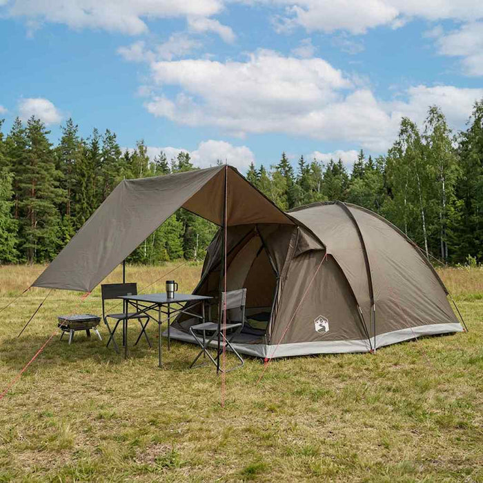 Tent Cabină Gri cărămiziu 4 persoane Poliester și oțel WALTI