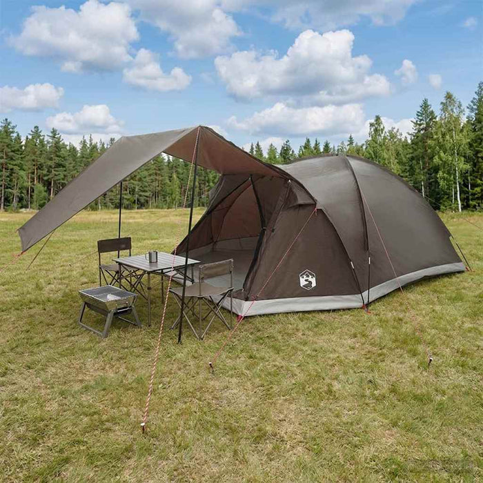 Tent Cabină Gri cărămiziu 6 persoane Poliester și oțel WALTI