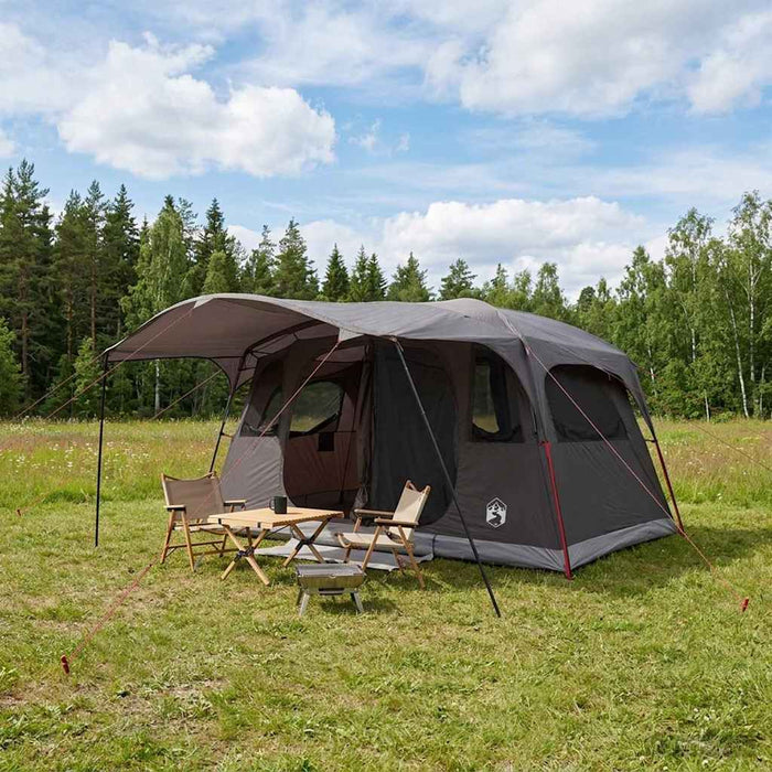 Cort tunel cu acoperiș Culoare Maro Gri 427 x 305 x 205 cm WALTI