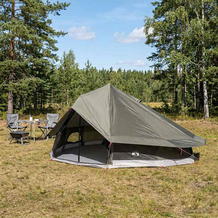 Cort Tipi Culoare Maro Gri 800 x 800 x 430 cm Poliester și oțel WALTI