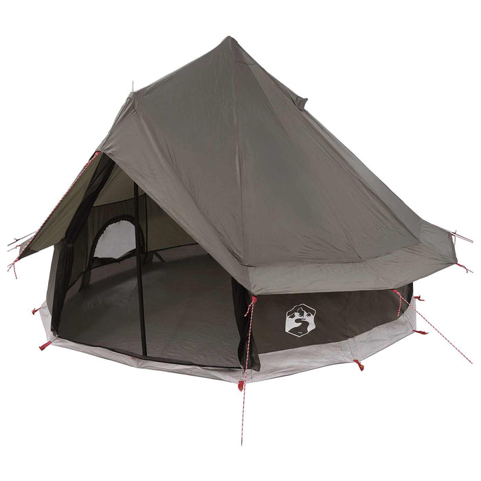 Cort Tipi Culoare Maro Gri 250 x 250 cm Poliester și oțel WALTI
