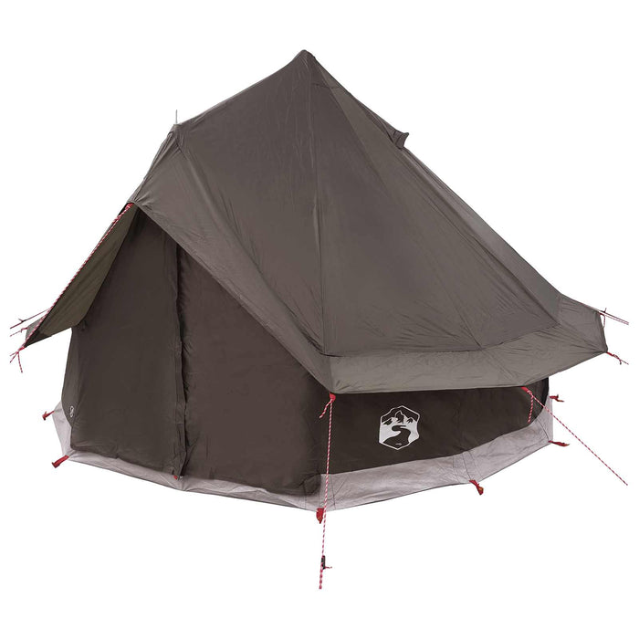 Cort Tipi Culoare Maro Gri 250 x 250 cm Poliester și oțel WALTI