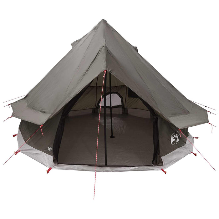 Cort Tipi Culoare Maro Gri 250 x 250 cm Poliester și oțel WALTI