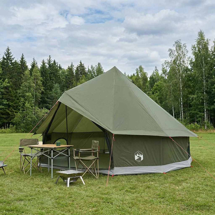 Cort Tipi Verde măsliniu 300 x 300 x 200 cm Poliester și oțel WALTI