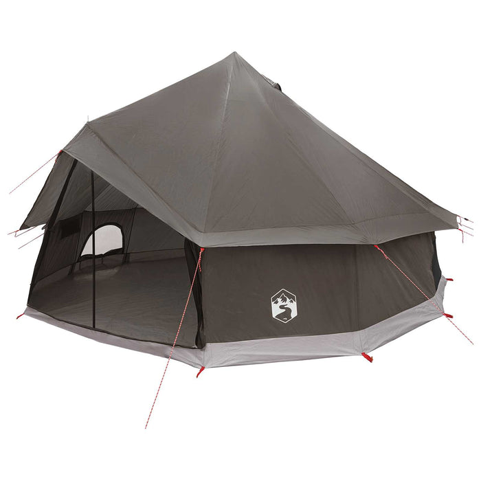 Cort Tipi Culoare Maro Gri 400 x 400 x 250 cm Poliester și oțel WALTI