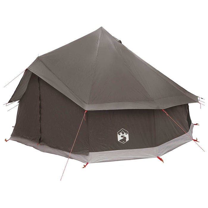 Cort Tipi Culoare Maro Gri 400 x 400 x 250 cm Poliester și oțel WALTI