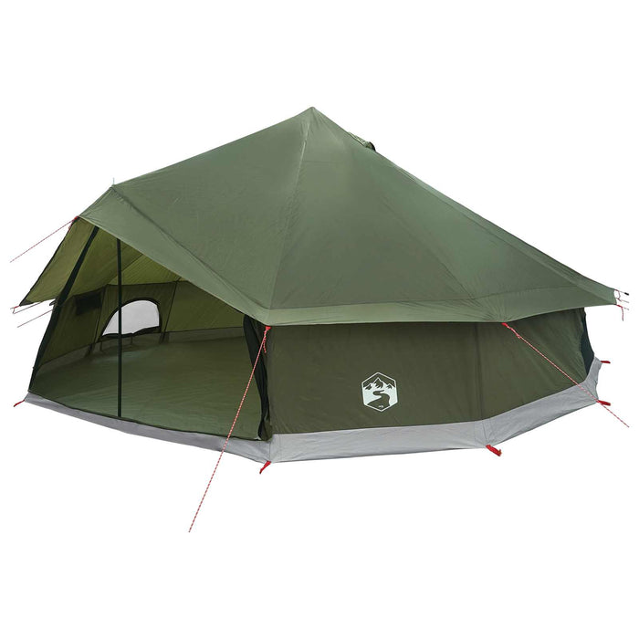 Cort Tipi Verde măsliniu 600 x 600 x 350 cm Poliester și oțel WALTI