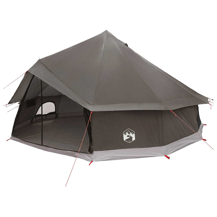 Cort Tipi Culoare Maro Gri 600 x 600 x 350 cm Poliester și oțel WALTI