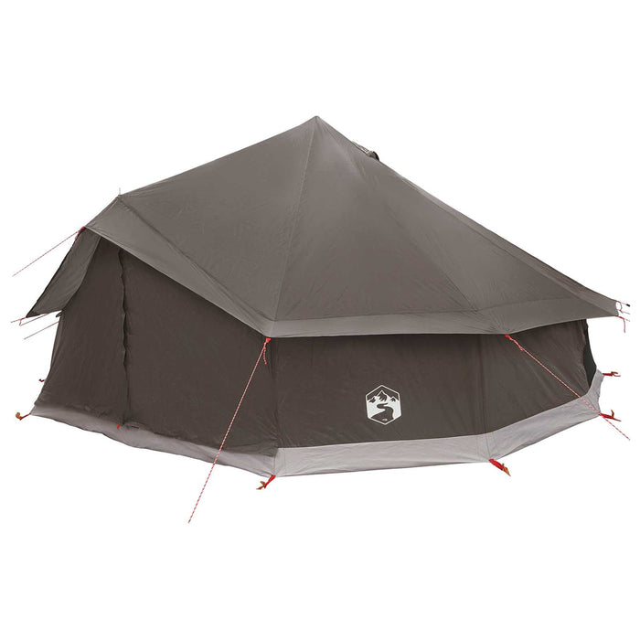 Cort Tipi Culoare Maro Gri 600 x 600 x 350 cm Poliester și oțel WALTI