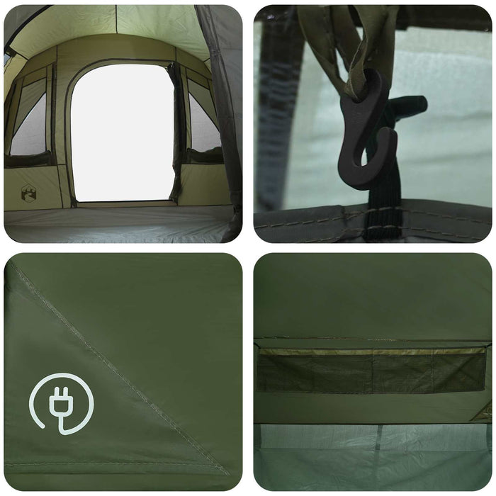 Cort tunel Verde măsliniu 400 x 260 x 200 cm Poliester și oțel WALTI