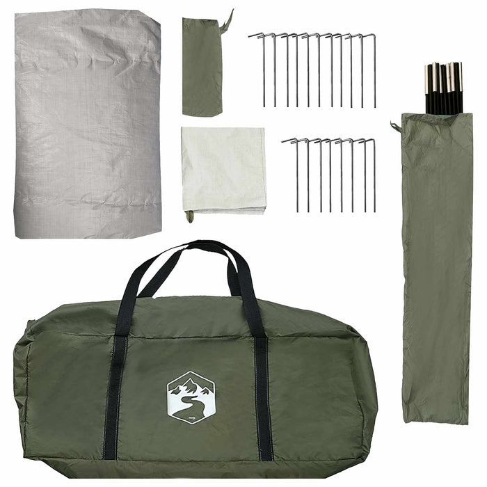 Tent Cabină Verde măsliniu 488 x 244 x 183 cm Poliester și oțel WALTI