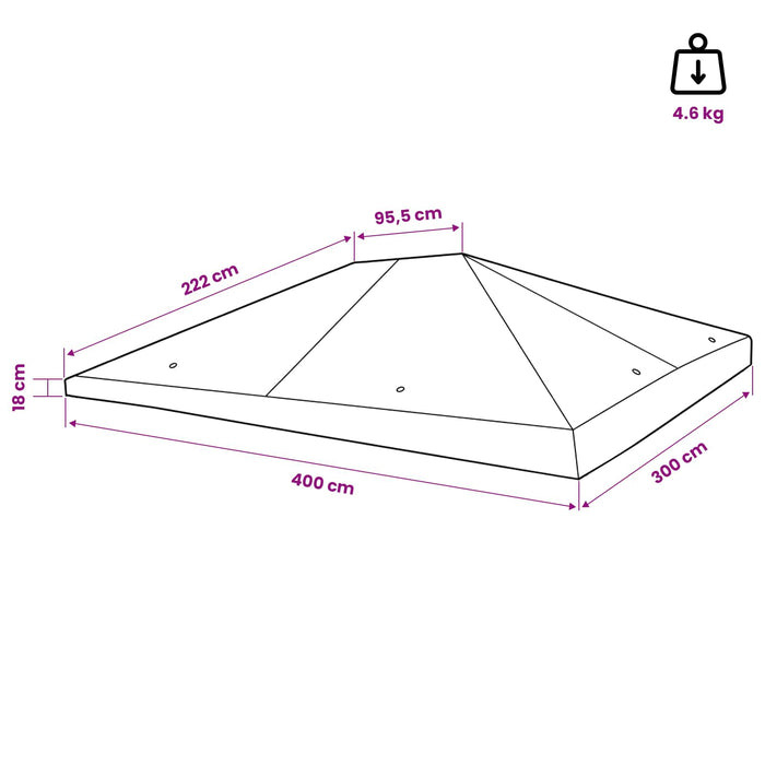 Copertină pentru Gazebo 300 x 400 cm albastru WALTI
