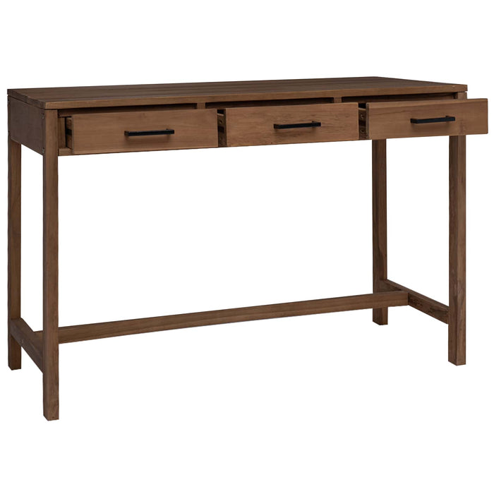 Birou cu Sertare natural Lemn solid de tec 110 x 50 x 75 cm WALTI