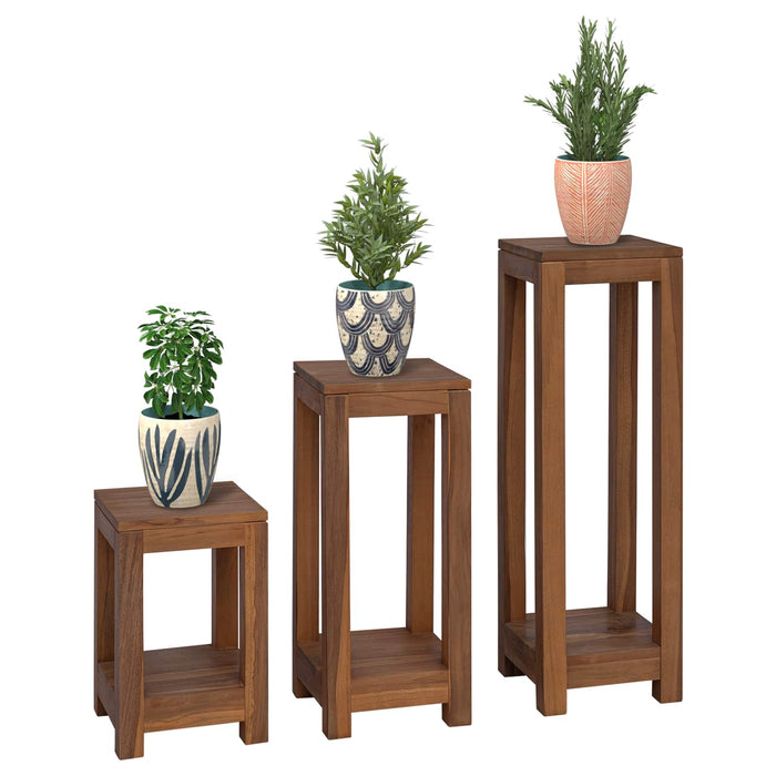 Suport pentru plante 3 buc. natural 25 x 25 x 80 cm WALTI