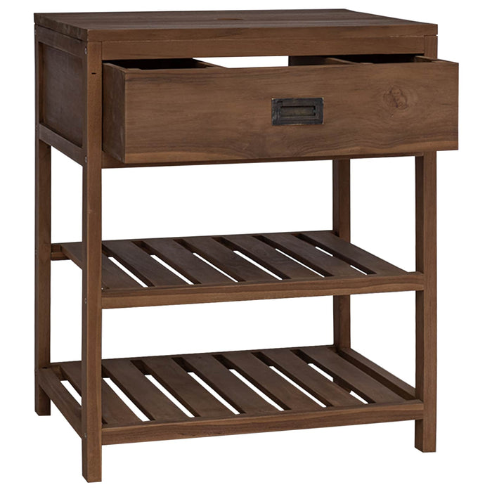 Dulap de Baie natural 60 x 45 x 75 cm Lemn solid de tec WALTI