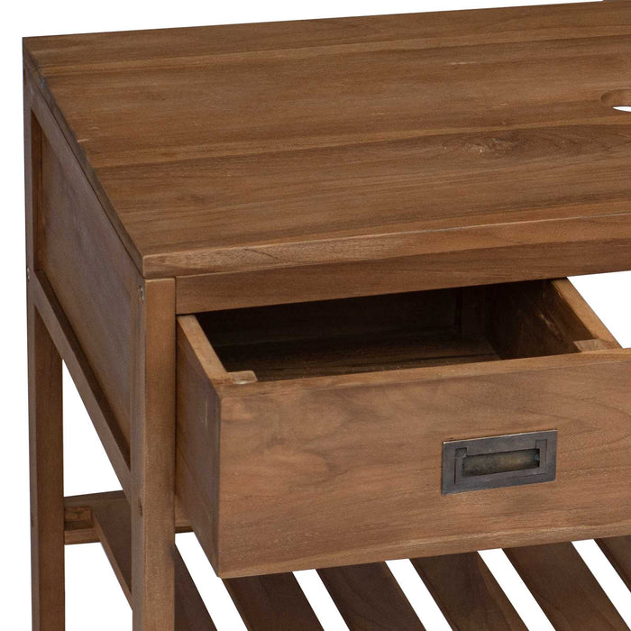 Dulap de Baie natural 90 x 45 x 75 cm Lemn solid de tec WALTI