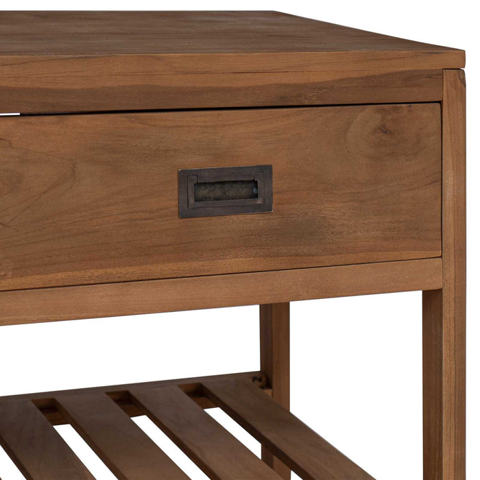 Dulap de Baie natural 90 x 45 x 75 cm Lemn solid de tec WALTI