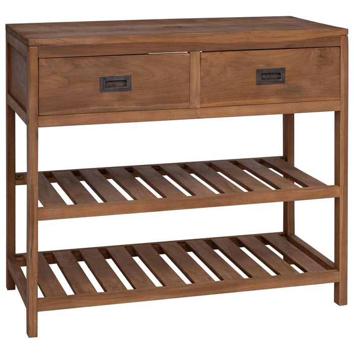 Dulap de Baie natural 90 x 45 x 75 cm Lemn solid de tec WALTI