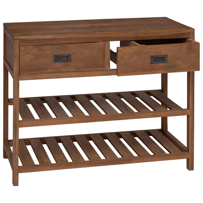 Dulap de Baie natural 90 x 45 x 75 cm Lemn solid de tec WALTI