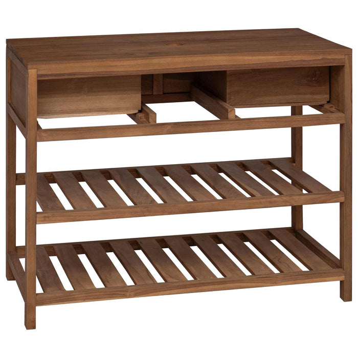 Dulap de Baie natural 90 x 45 x 75 cm Lemn solid de tec WALTI